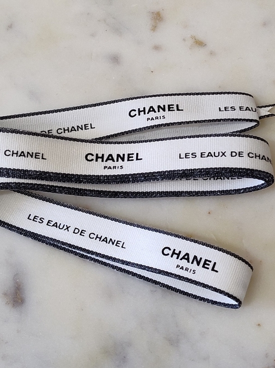 CHANEL Other - Rare CHANEL Les Eaux de CHANEL Boutique Ribbon 2 Yards White Black 0.5” Wide